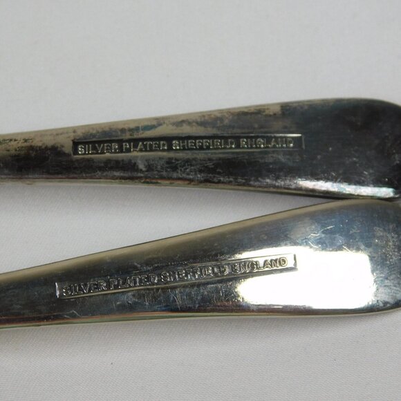 Silver Plated Salad Serving Set 9 3/8" Spoon Fork William Adams Pattern W1A6 - Picture 6 of 7